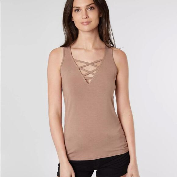 NWT Red BKE Strappy mauve Tank Top M - Picture 1 of 4